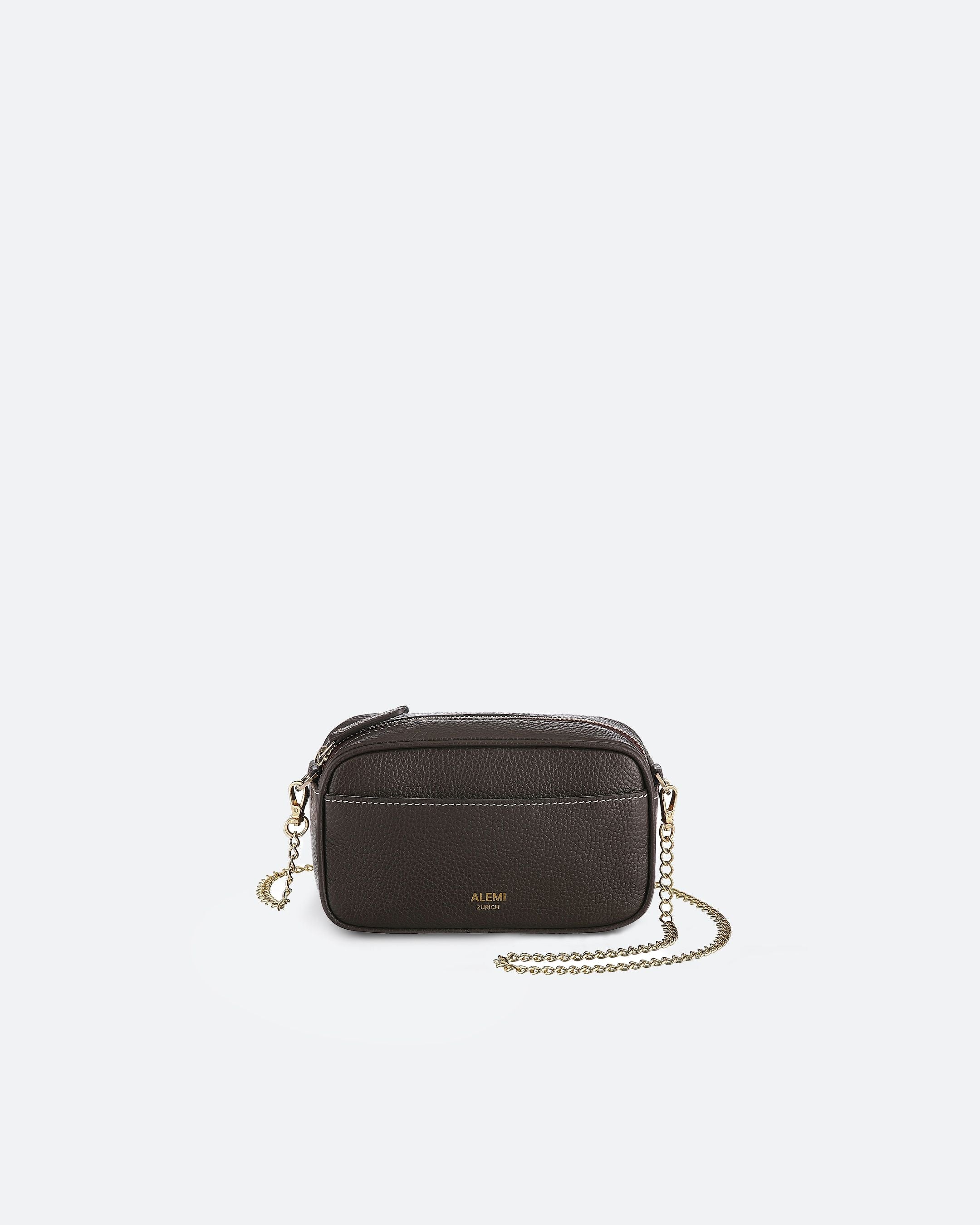 ALEMI Zurich | BELVOIR | Small Bag | Dark Brown | Soft Grain Leather | Bag front