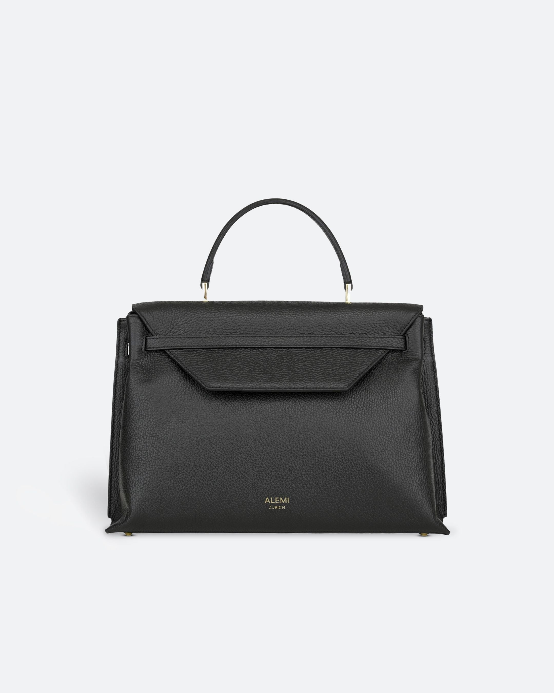 ALEMI Zurich | VIADUKT DAY | Laptop Bag | Black | Soft Grain Leather | Bag front 