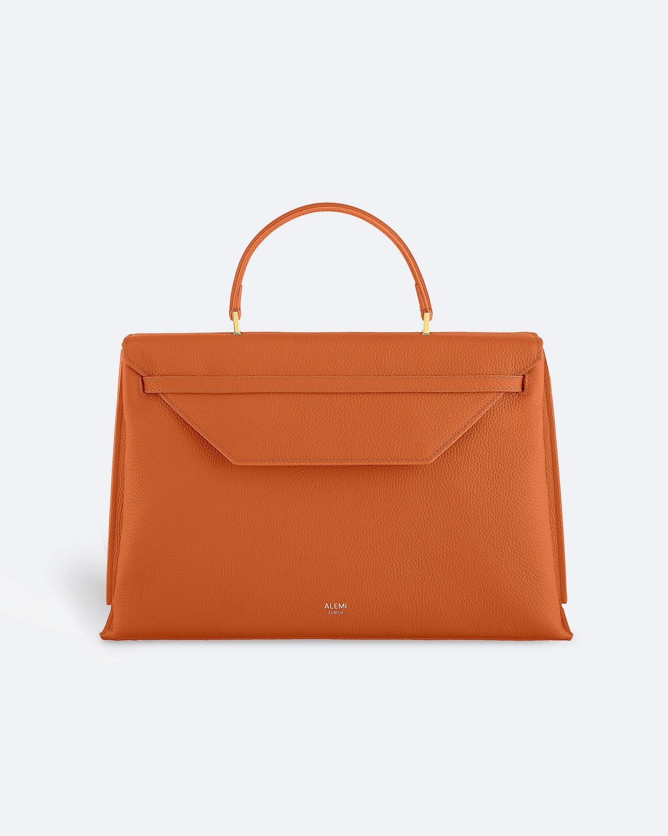 ALEMI Zurich | VIADUKT WORK | Laptop Bag | Burnt Orange | Soft Grain Leather | Bag front